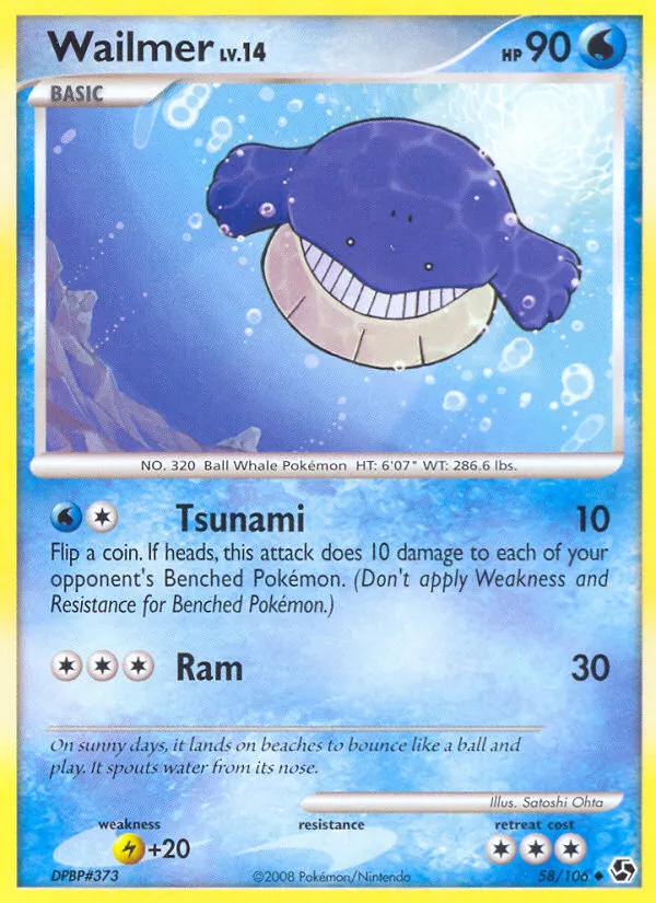 2008 Great Encounters Wailmer #058/106 Uncommon card image