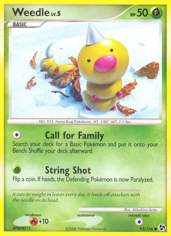 2008 Great Encounters Weedle Common #093/106 Common card image