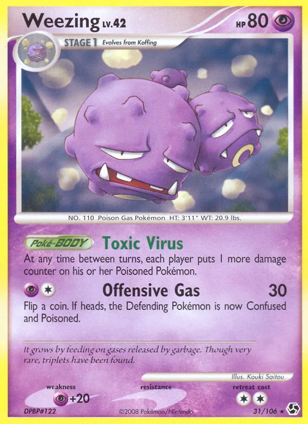 2008 Great Encounters Weezing #031/106 Rare card image