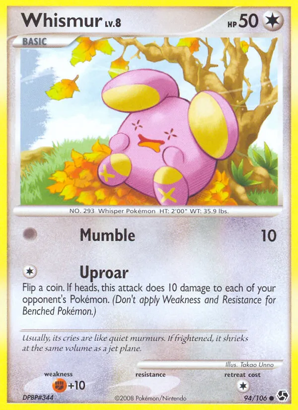 2008 Great Encounters Whismur #094/106 Common card image