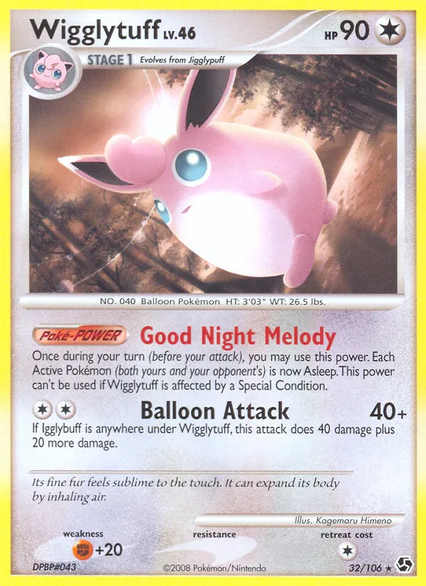 2008 Great Encounters Wigglytuff #032/106 Rare card image