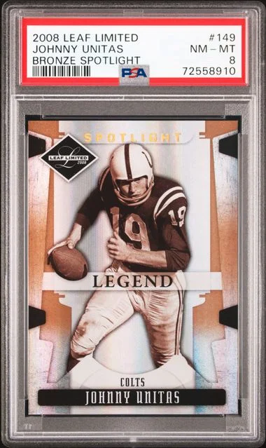 2008 Leaf Limited Johnny Unitas Bronze Spotlight #149 card image