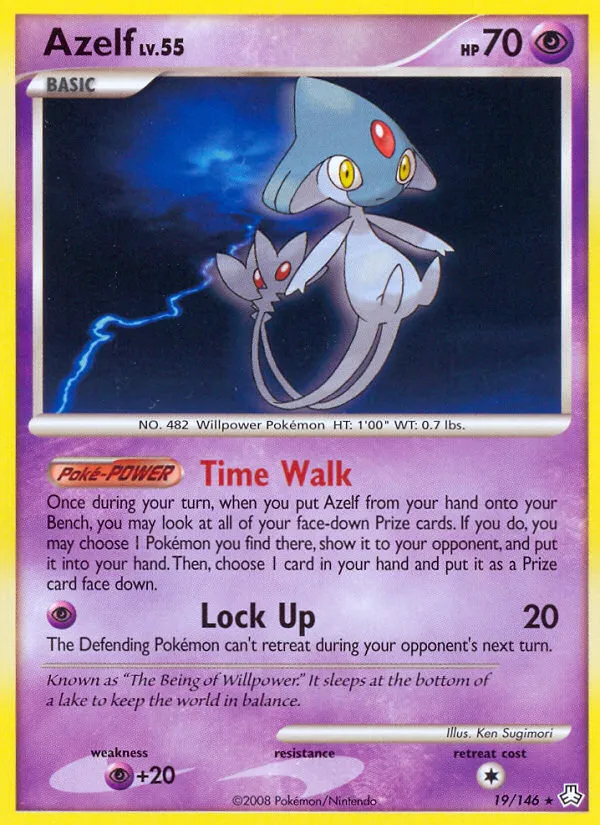 2008 Legends Awakened Azelf Rare #019/146 Rare card image