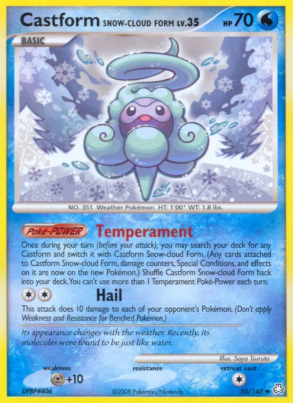 2008 Legends Awakened Castform Snow-Cloud Form #050/146 Uncommon card image