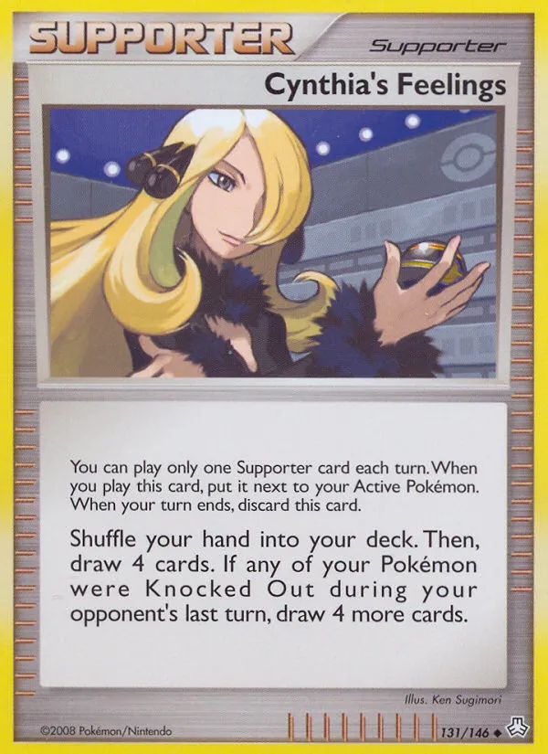 2008 Legends Awakened Cynthia's Feelings #131/146 Uncommon card image