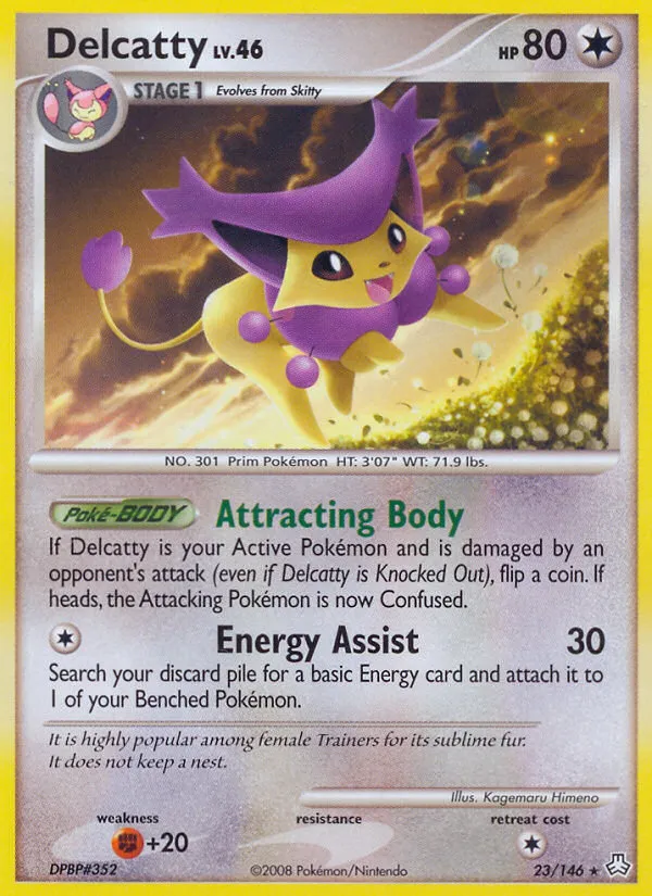 2008 Legends Awakened Delcatty Rare #023/146 Rare card image