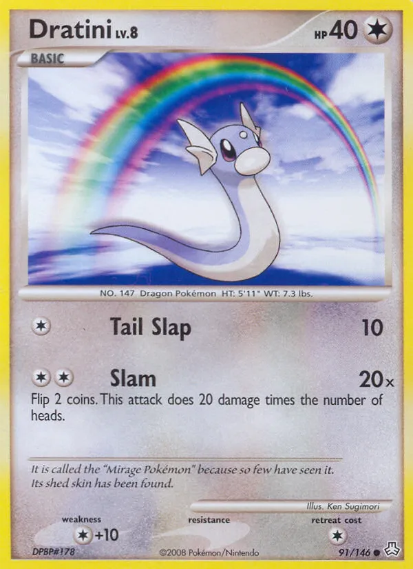 2008 Legends Awakened Dratini #091/146 Common card image