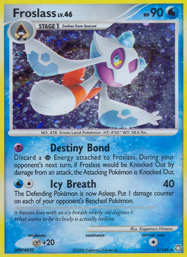 2008 Legends Awakened Froslass Rare Holo #003/146 Rare Holo card image