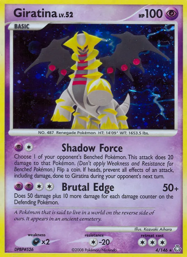 2008 Legends Awakened Giratina Rare Holo #004/146 Rare Holo card image