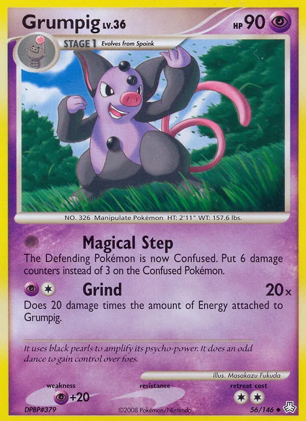 2008 Legends Awakened Grumpig #056/146 Uncommon card image
