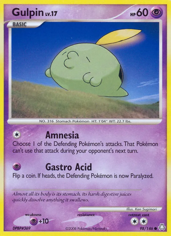 2008 Legends Awakened Gulpin #098/146 Common card image