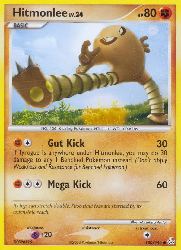 2008 Legends Awakened Hitmonlee Common #100/146 Common card image