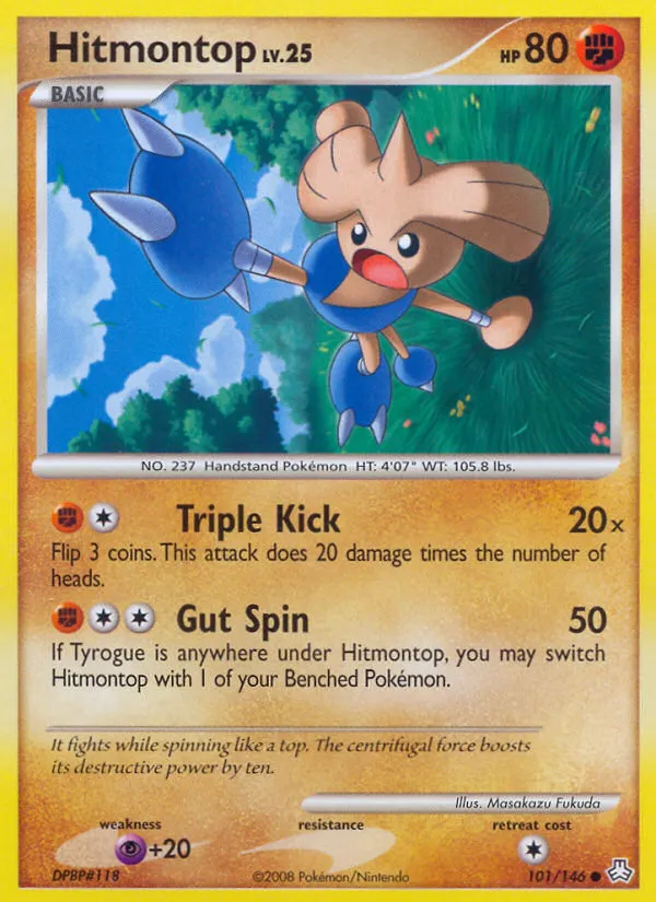 2008 Legends Awakened Hitmontop Common #101/146 Common card image