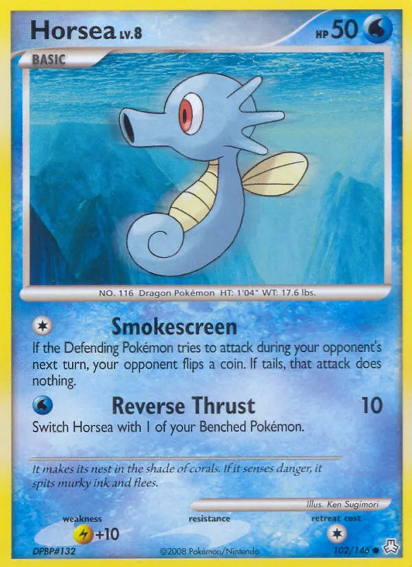 2008 Legends Awakened Horsea #102/146 Common card image