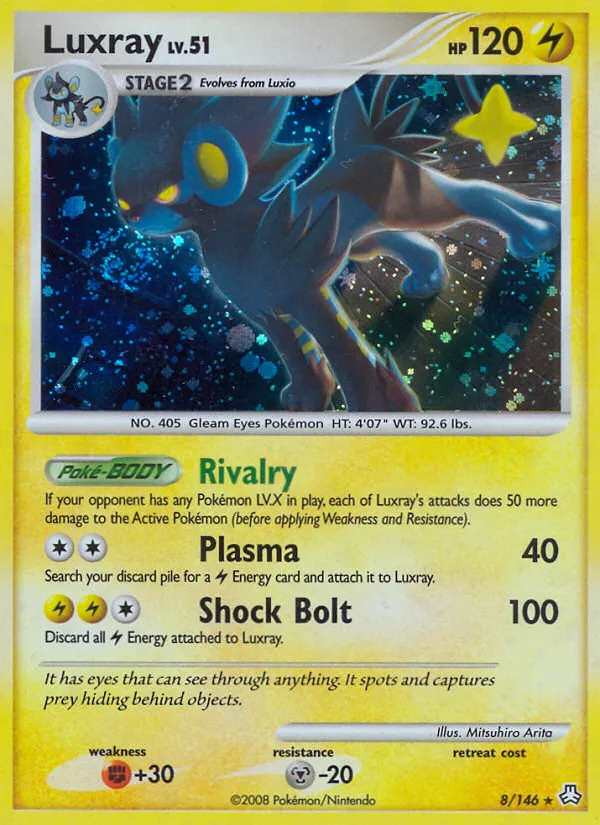 2008 Legends Awakened Luxray Rare Holo #008/146 Rare Holo card image