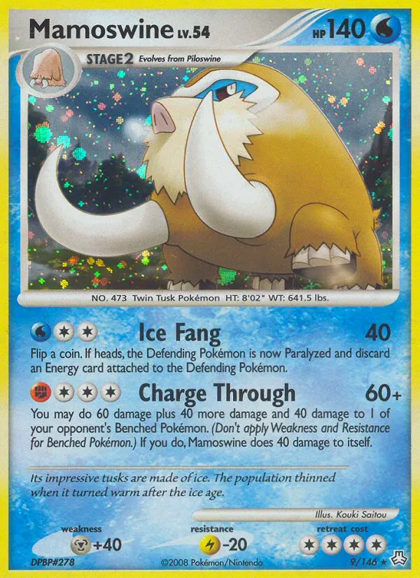 2008 Legends Awakened Mamoswine Rare Holo #009/146 Rare Holo card image