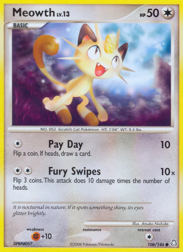 2008 Legends Awakened Meowth #106/146 Common card image