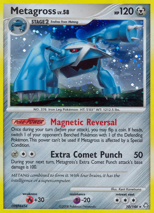 2008 Legends Awakened Metagross Rare Holo #010/146 Rare Holo card image
