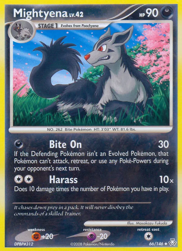 2008 Legends Awakened Mightyena #066/146 Uncommon card image