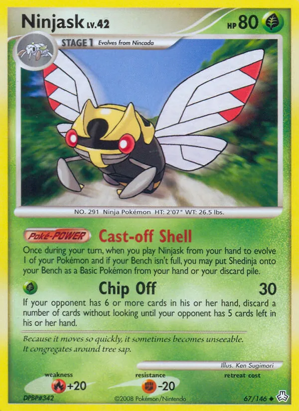2008 Legends Awakened Ninjask #067/146 Uncommon card image