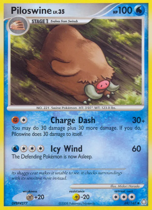 2008 Legends Awakened Piloswine #069/146 Uncommon card image