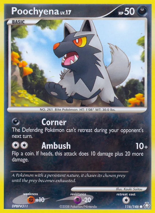 2008 Legends Awakened Poochyena #116/146 Common card image