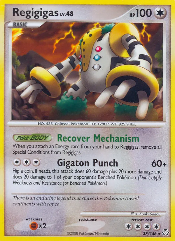 2008 Legends Awakened Regigigas #037/146 Rare card image