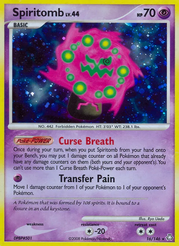 2008 Legends Awakened Spiritomb Rare Holo #016/146 Rare Holo card image