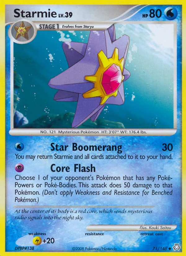 2008 Legends Awakened Starmie #071/146 Uncommon card image