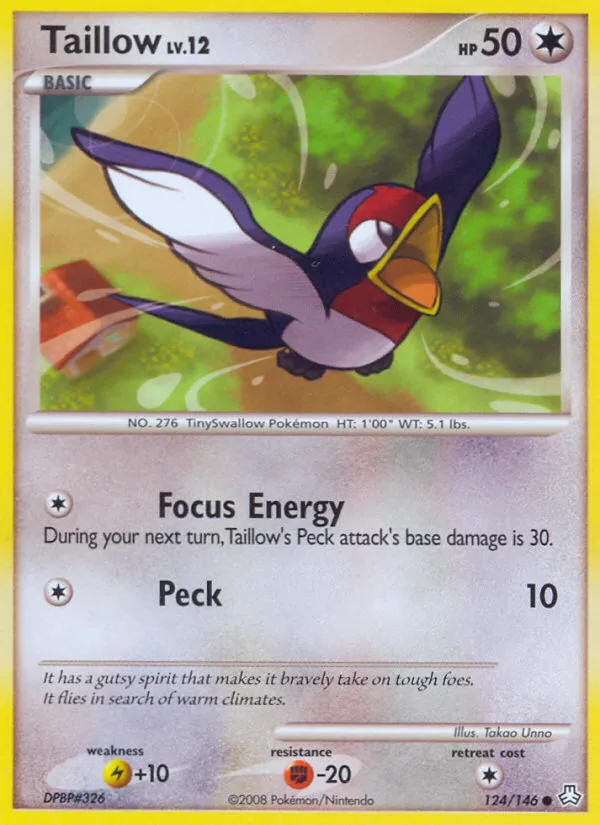 2008 Legends Awakened Taillow #124/146 Common card image