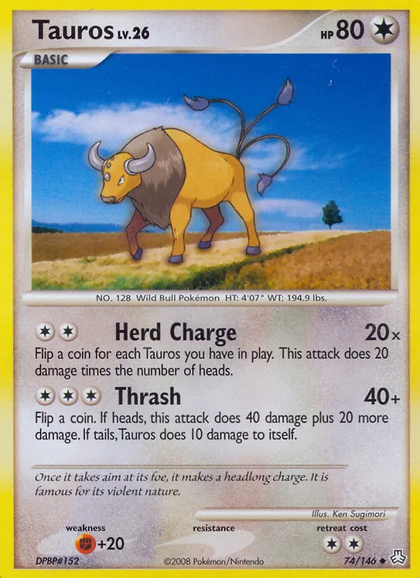 2008 Legends Awakened Tauros #074/146 Uncommon card image