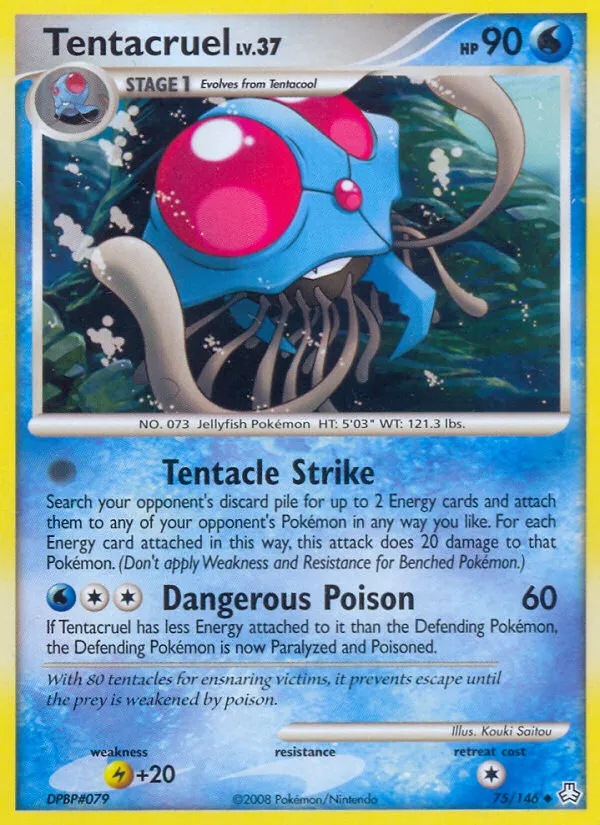 2008 Legends Awakened Tentacruel #075/146 Uncommon card image