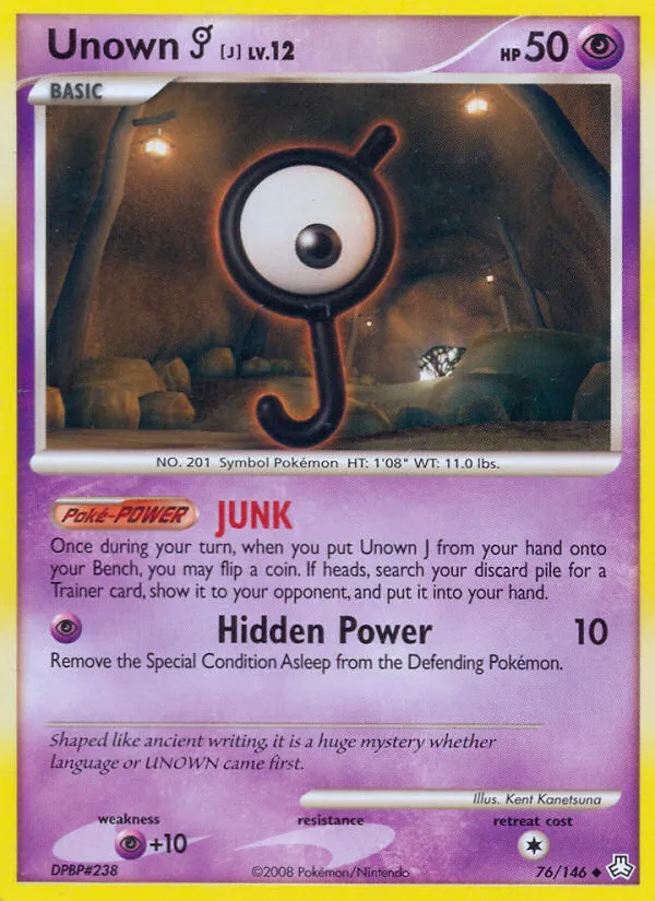 2008 Legends Awakened Unown [J] #076/146 Uncommon card image