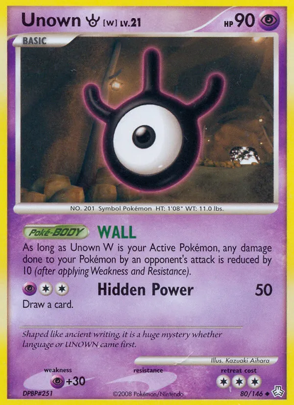 2008 Legends Awakened Unown [W] #080/146 Uncommon card image
