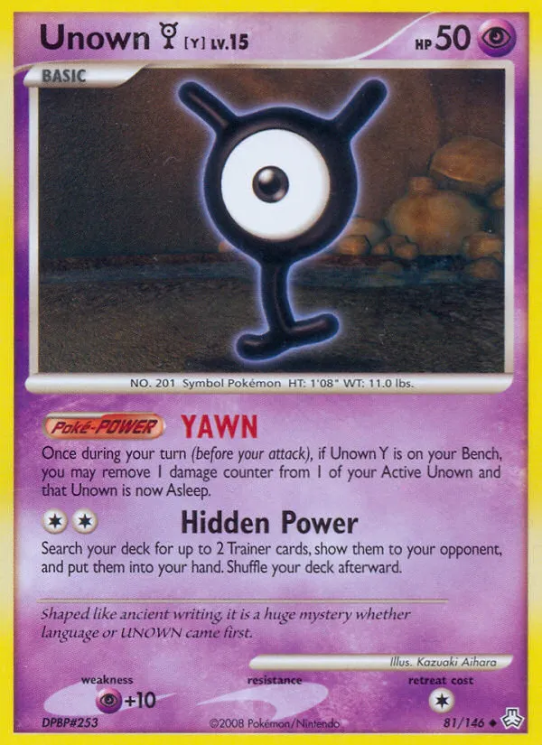 2008 Legends Awakened Unown [Y] #081/146 Uncommon card image