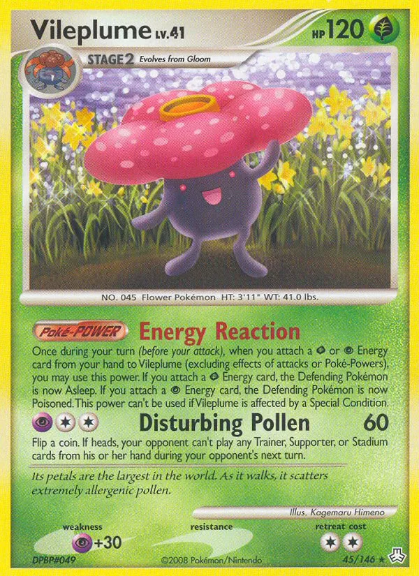 2008 Legends Awakened Vileplume #045/146 Rare card image