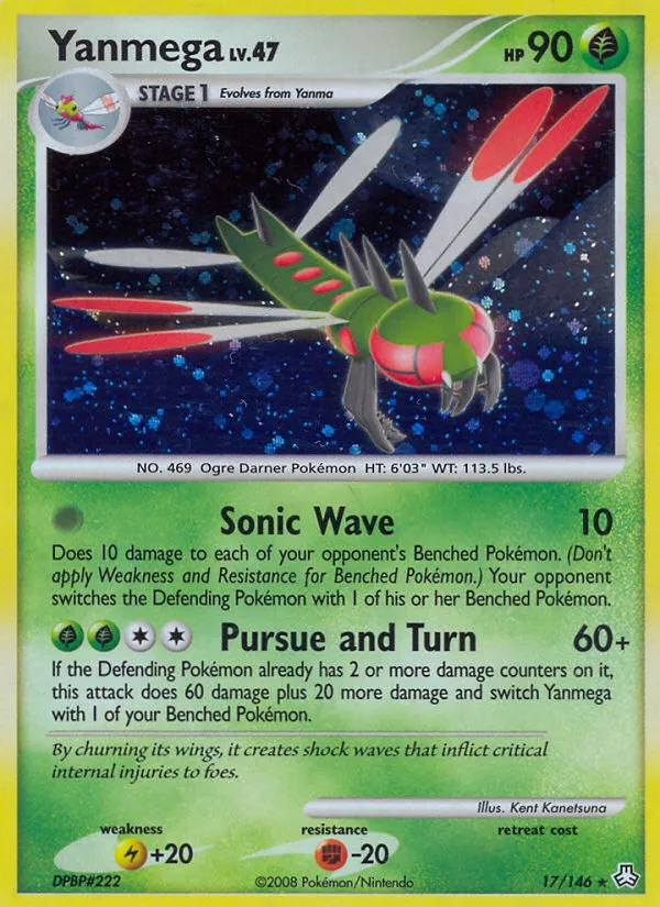 2008 Legends Awakened Yanmega Rare Holo #017/146 Rare Holo card image