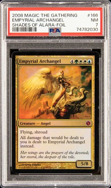 2008 Magic The Gathering Shards Of Alara Foil Empyrial Archangel #166 card image
