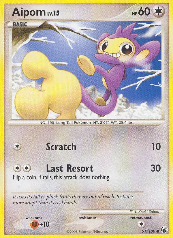2008 Majestic Dawn Aipom #050/100 Common card image