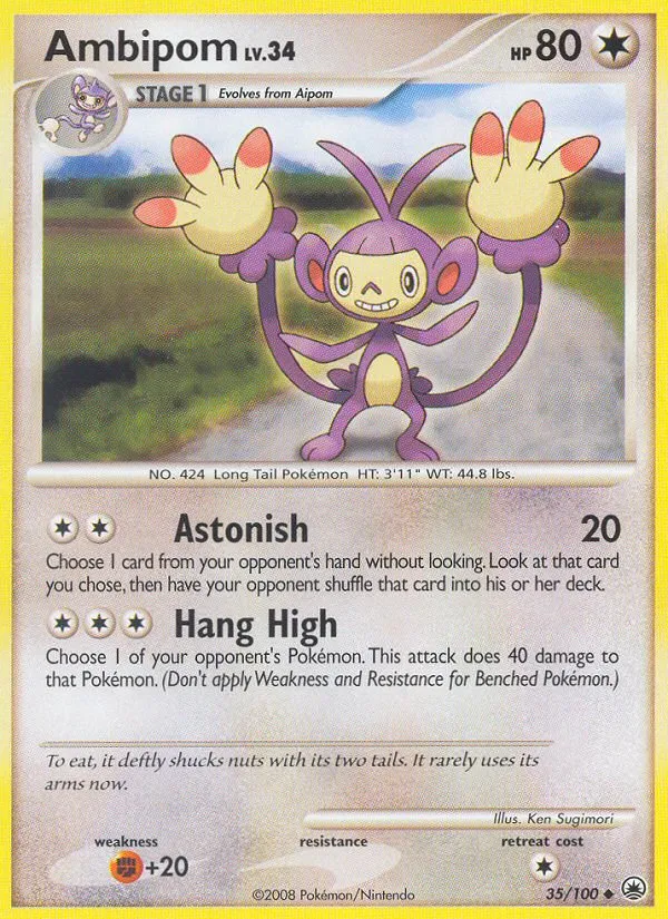 2008 Majestic Dawn Ambipom Uncommon #035/100 Uncommon card image