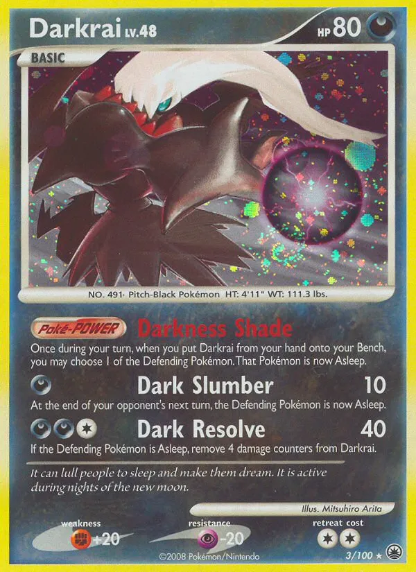 2008 Majestic Dawn Darkrai Rare Holo #003/100 Rare Holo card image