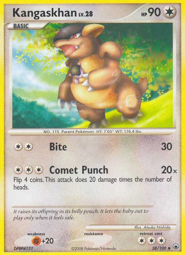 2008 Majestic Dawn Kangaskhan Uncommon #038/100 Uncommon card image