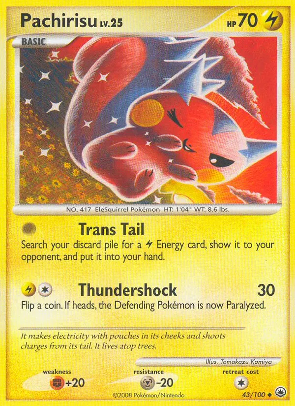 2008 Majestic Dawn Pachirisu Uncommon #043/100 Uncommon card image