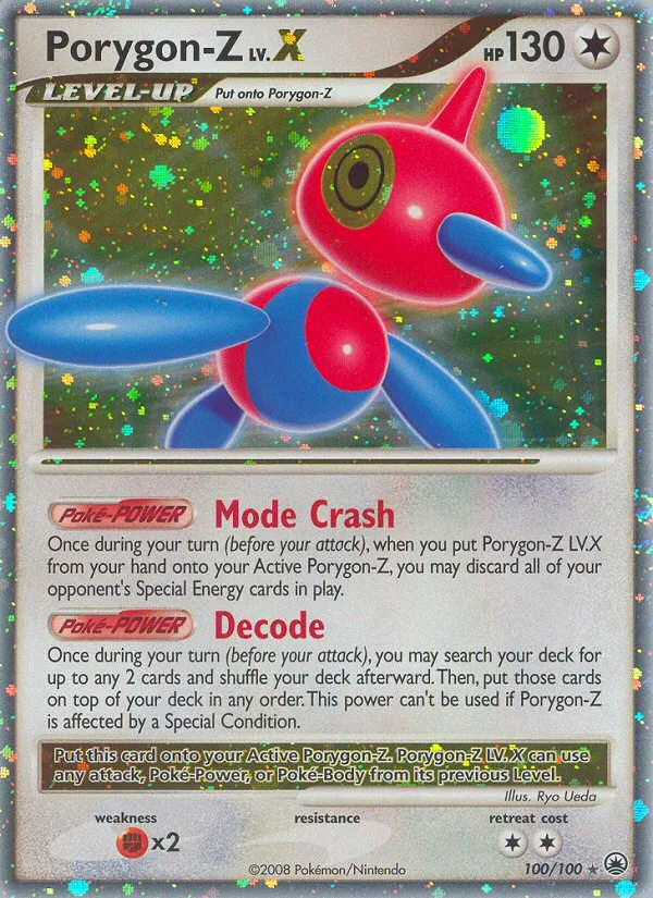 2008 Majestic Dawn Porygon-Z LV.X Rare Holo LV.X #100/100 Rare Holo LV.X card image