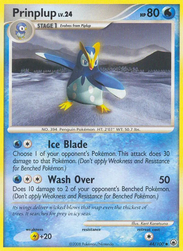 2008 Majestic Dawn Prinplup Uncommon #044/100 Uncommon card image
