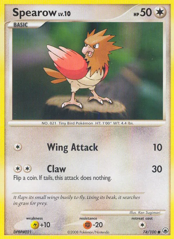 2008 Majestic Dawn Spearow #074/100 Common card image