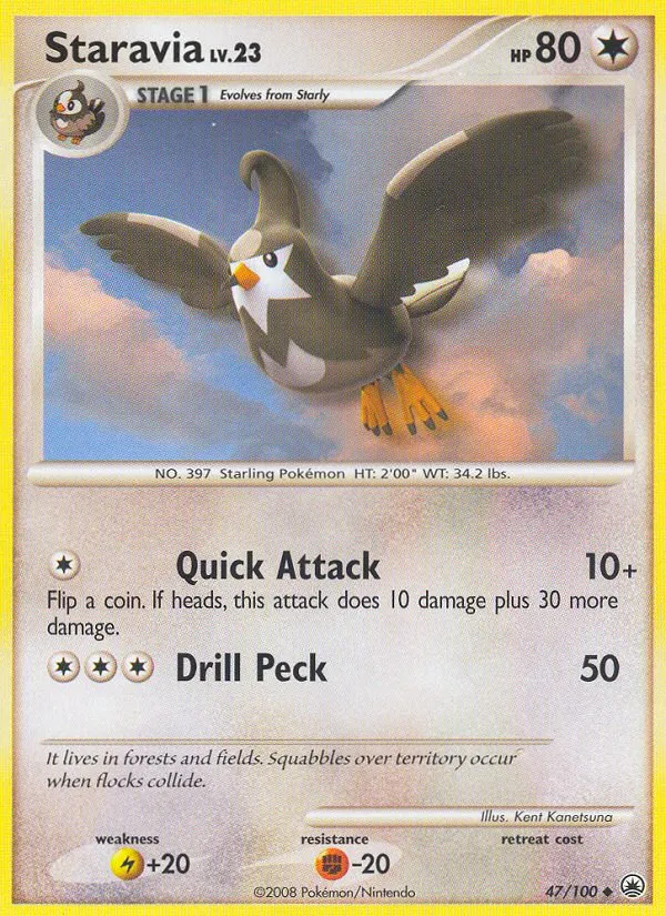2008 Majestic Dawn Staravia Uncommon #047/100 Uncommon card image