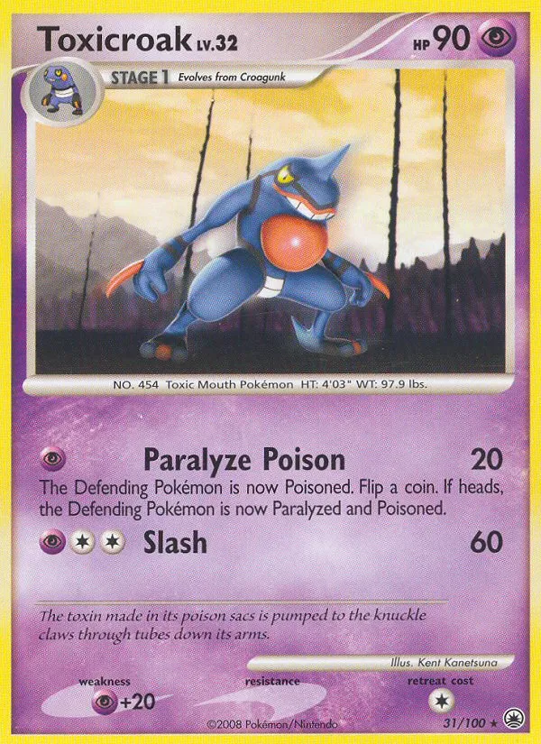 2008 Majestic Dawn Toxicroak Rare #031/100 Rare card image