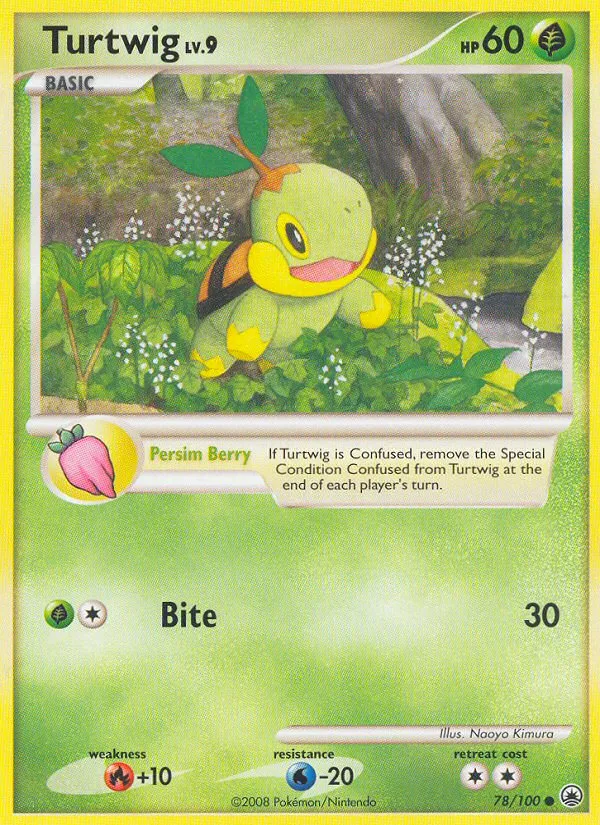 2008 Majestic Dawn Turtwig #077/100 Common card image