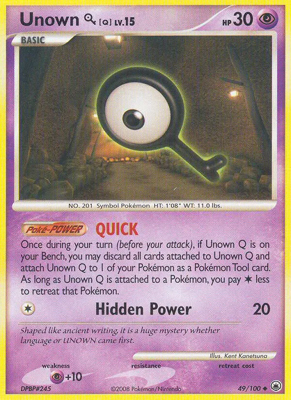 2008 Majestic Dawn Unown [Q] Uncommon #049/100 Uncommon card image